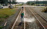 Railroad cleaning with vapor equipment