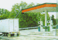 Petroleum station with oil spills